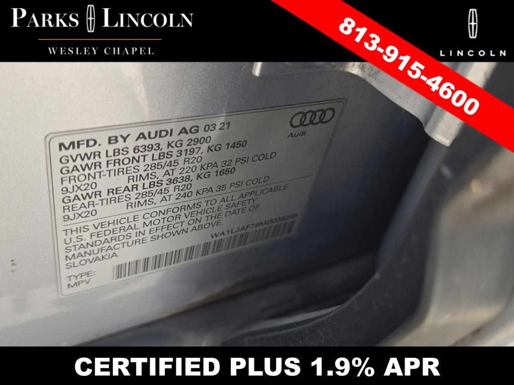 2021 Audi Q7 45 Premium Plus quattro