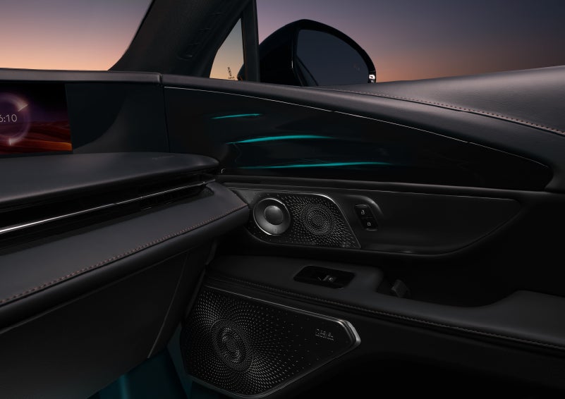 Selectable ambient lighting glows in the passenger door panel. | Parks Lincoln of Wesley Chapel in Wesley Chapel FL