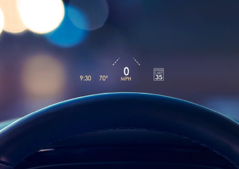 Useful driver information is being projected in front of the steering wheel on the windshield via the available head-up display. | Parks Lincoln of Wesley Chapel in Wesley Chapel FL